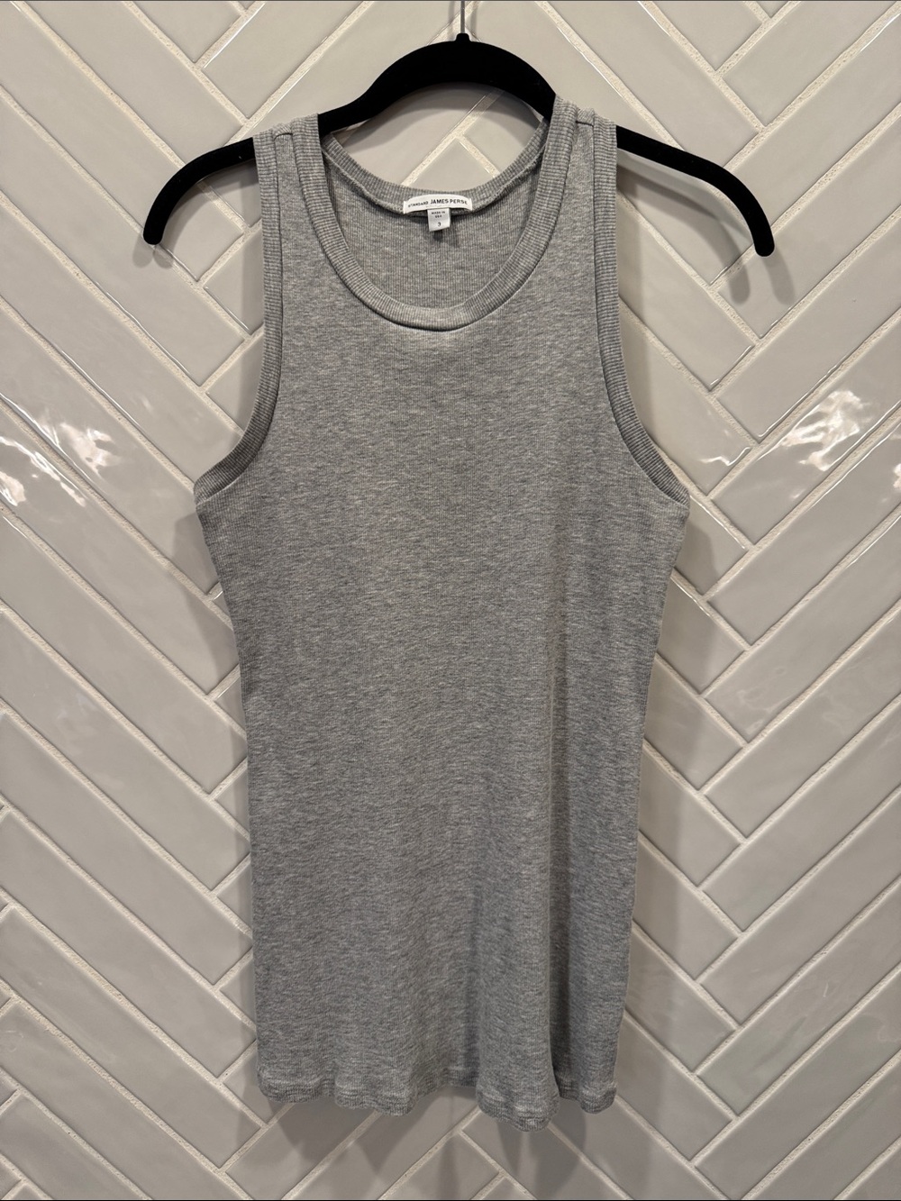James Perse Gray Ribbed Tank Top
